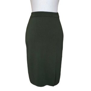 Gispa Olive Green Pencil Knit Skirt with Front Slit size S